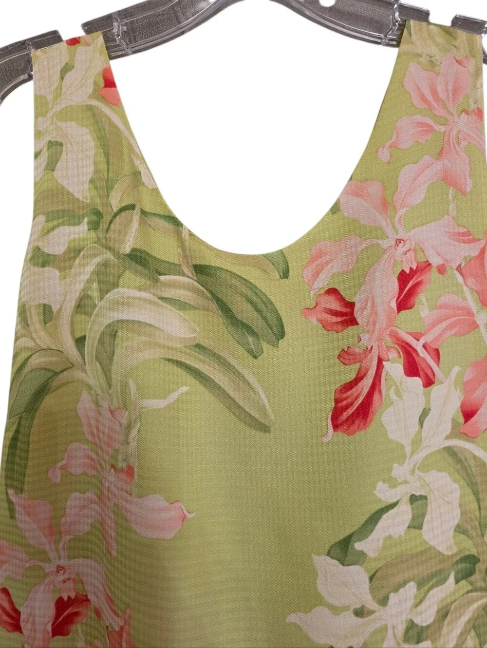 Nwot Tommy Bahama Sleeveless Lime Green Pink Orchid Tropical Resortwear Maxi